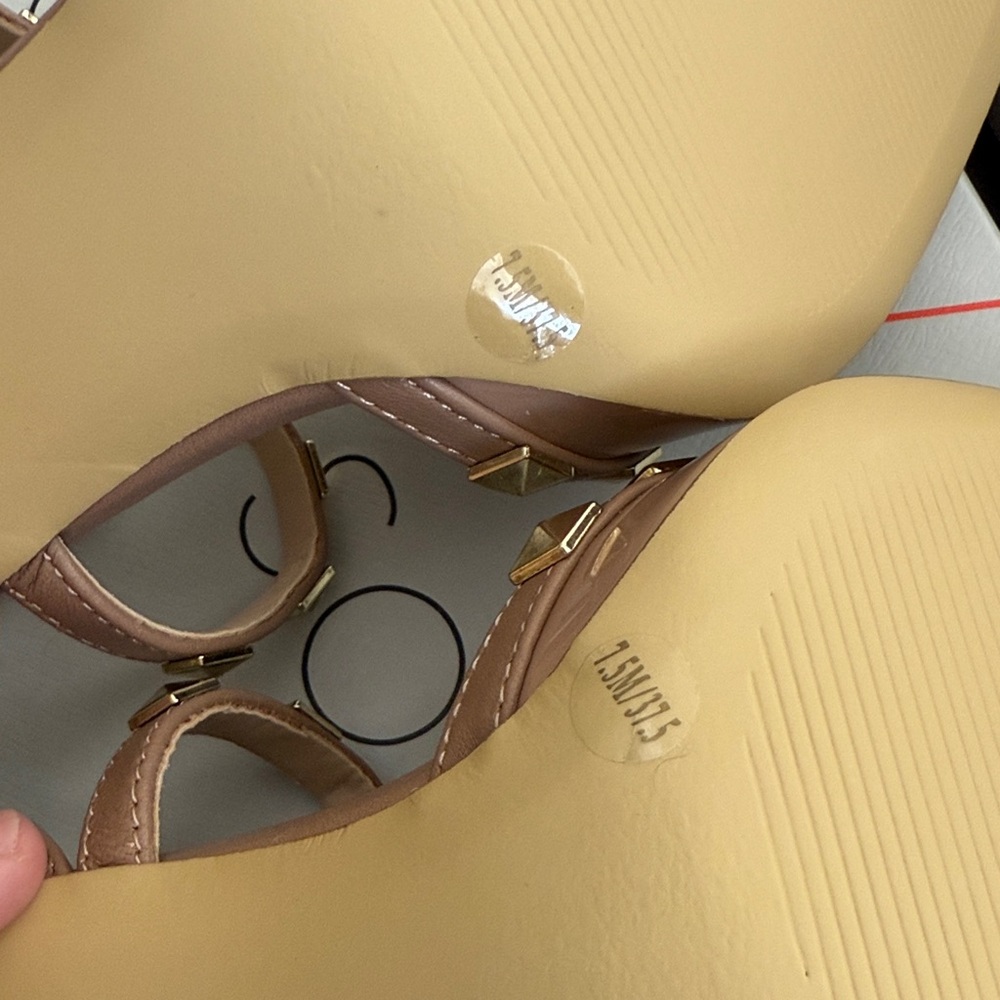 Sole Society Nude Heels with Gold Accents - Picture 11 of 12
